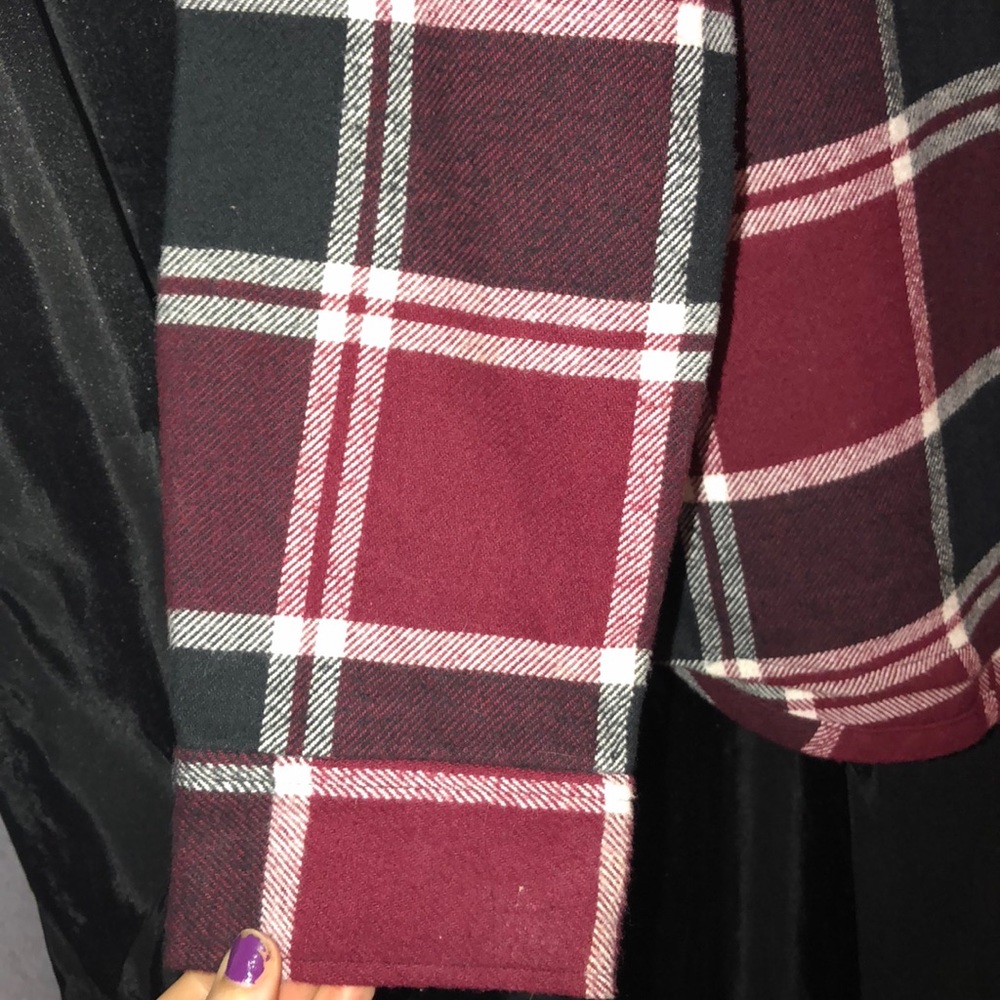 Empyre Button Up Plaid Flannel/Coat With Hood